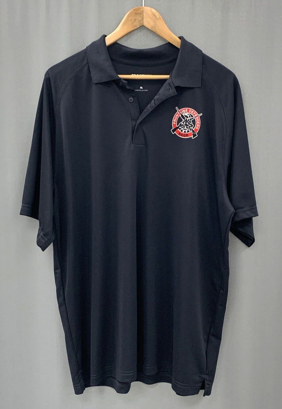 Sport-tek Patriotic NAGR Frontline Defenders Polo Shirt XL Black Logo Gun Rights